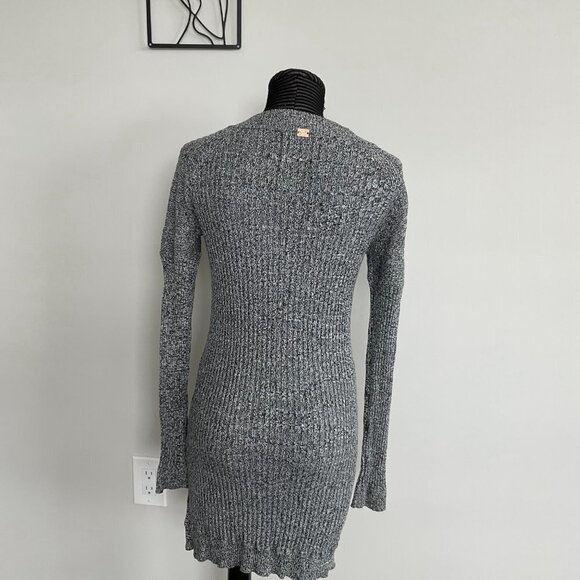 Knitz For Love & Lemons Stretch Crew Neck Sweater Dress Long Sleeve Size S Gray - Picture 3 of 3